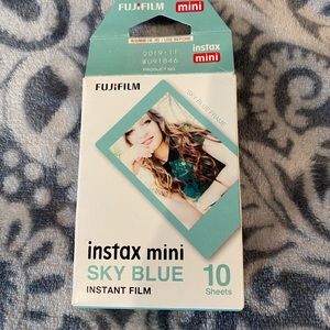 New, unopened Instax mini sky blue instant film